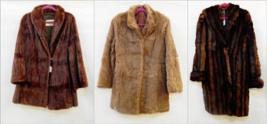 L Marks dark fur short coat and two fur coats (3)