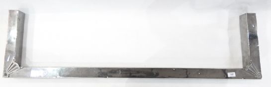 Art Deco style chrome fire curb with angular decoration