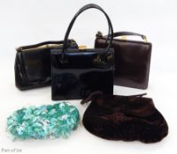 A large quantity of vintage handbags, evening bags, etc. (1 box)  Live Bidding: If you would like