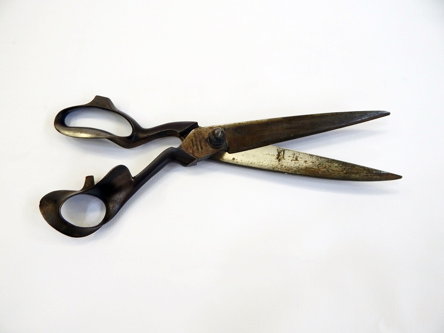 Pair 19th century French tailor's shears, stamped "Gallier,