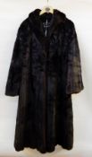 Harrods Blackglama mink coat with shawl collar, with "Grosvenor, Canada,