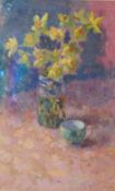 Pippa Mills 
Pastel drawing
"Spring Daffodils", initialled "PJM" with Richard Hagen Gallery label