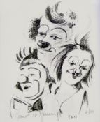 Margaret Murray
Pair limited edition prints
Two clowns, one in pointed hat and one in bowler hat,