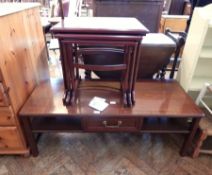 A nest of three mahogany occasional tables, width 54cm,