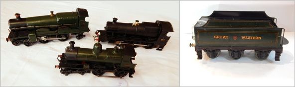 Three 'O' scratch-built locomotives with clockwork motors (3)