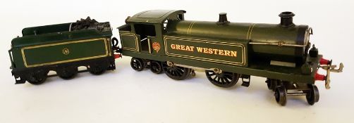 A Hornby 'O' 4-4-4 gauge locomotive and tender,