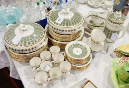 Large quantity Spode china "Provence" pattern dinnerware including dinner plates, soup bowls,