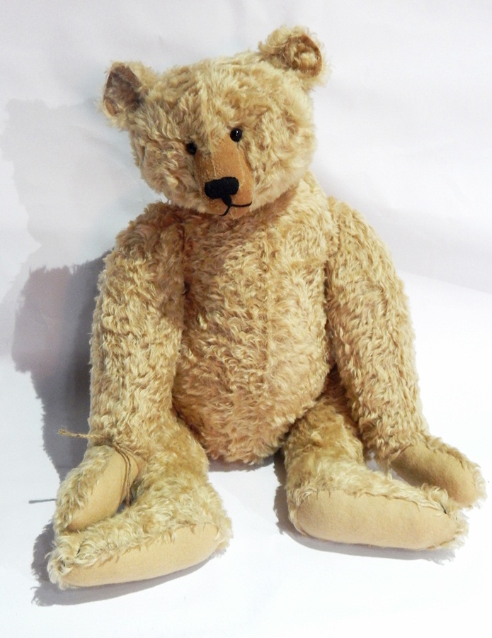 A collectors bear "Anton" by "Apple of my Eye", blonde mohair, jointed body, black glass eyes,