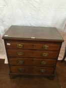 An 18th century mahogany batchelor's chest with satinwood stringing,