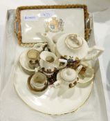 Crested china miniature teaset and tray and other similar crested items
