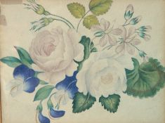 Three 19th century Oriental watercolours 
Floral still life studies,