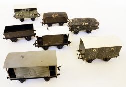 A Bassett-Lowke collection of seven 'O' gauge open and closed trucks (7)