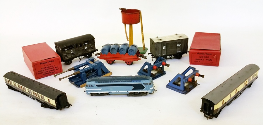 A collection of Hornby and other railway to include rolling stock, buffer stops,