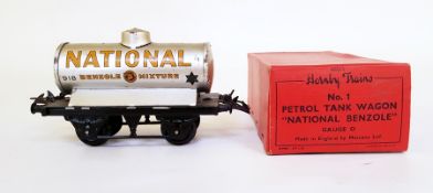 A Hornby Meccano 'O' gauge tinplate No.1 Petrol Tank Wagon "National Benzole Mixture", No.