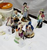 Six various continental porcelain figures