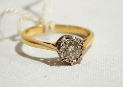 18ct gold diamond solitaire ring with illusion setting