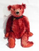 Modern "Gently Aged" teddy, made by Murphy Bears 2006, red mohair body, jointed with felt pads,