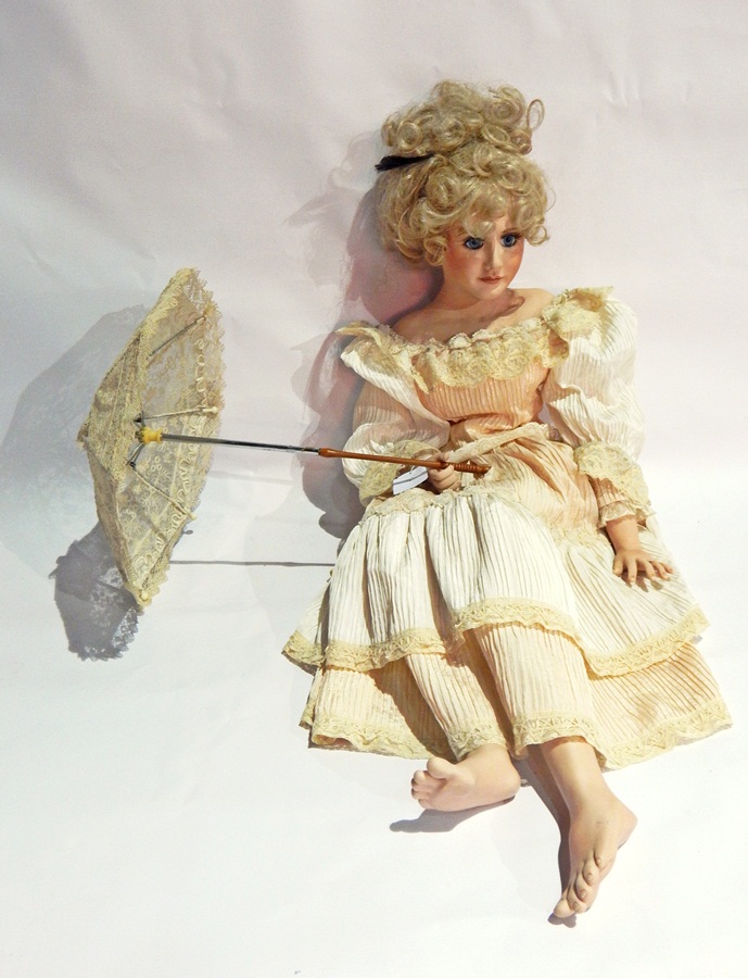 Reproduction bisque shoulder head doll by Janice Harris "Jessie", No.