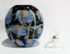 An Art glass ovoid vase with an Art Deco style perfume bottle (2)