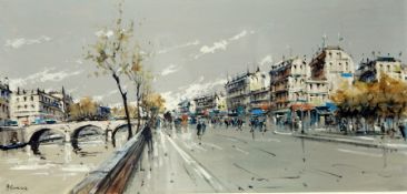 Alvarez 
Oil on canvas
"Paris", signed lower left, 50cm x 101cm,
