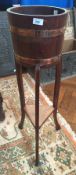 20th century oak jardiniere stand,