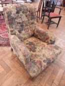 An old button back armchair,