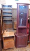 An oak pot cupboard, with open shelf and cupboard below, 44cm,