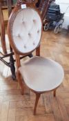 A Victorian style button back single chair with upholstered seat,