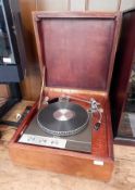 A Garrard 401 record player with various accessories,