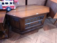 An 'Old Charm' oak side table with pair of frieze drawers,