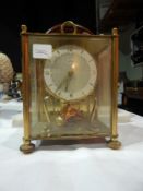 Mid 20th century brass anniversary type mantel clock,