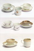 Early English porcelain trio of cup, saucer and tea bowl,