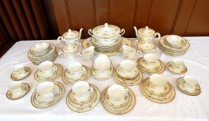 A Noritake porcelain dinner and tea service decorated in floral pattern