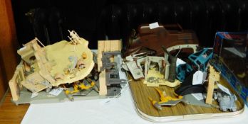 A collection of Star Wars Galoob action fleet toys including Tatooine playset, Trade Federation MTT,