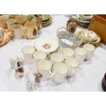 Royal Worcester china coffee cans and saucers with gilt edge and floral decoration together with a