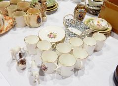 Royal Worcester china coffee cans and saucers with gilt edge and floral decoration together with a