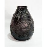 An Oreor Art Deco vase, dark amber,