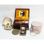 A quantity of costume jewellery, compacts, etc.