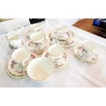 Wedgwood bone china part tea service with gilt border and floral decoration