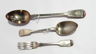A Georgian silver fiddle pattern basting spoon, Newcastle 1804,