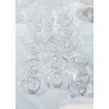 A set of six Edinburgh crystal wine glasses with cut and etched floral decoration and two further