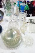 A quantity of glassware to include cut glass decanter and stopper,