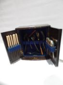 An upright cutlery box belonging to Regiment No 742683,