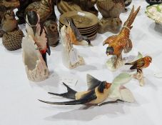 Quantity of Goebel tinted bisque models of birds (5)