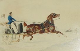 Henry Thomas Alken (1785-1851) 
Watercolour and pencil drawing
Man driving horse and cart,