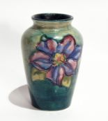 Miniature Moorcroft Clematis pattern vase,