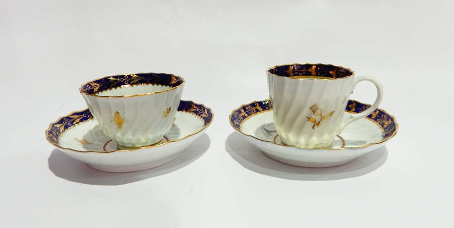 18th century Worcester porcelain trio, - Image 2 of 4