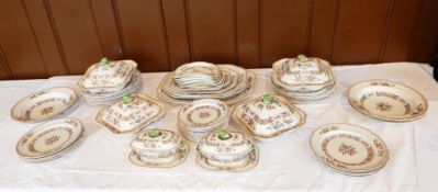 Late Victorian Copeland Spode pottery "Nigel" pattern dinner service with five graduated meat