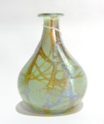A Norman Stuart Clarke studio glass vase of oblate bottle form,