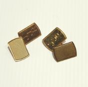 A pair of 9ct gold gentleman's cufflinks with engine-turned engraving and initials "JJR"
